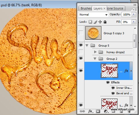 Honey leaking effect on the delicious pancake. Honey, sweet text effect, honey drops, realistic honey effect liquid honey, thin russian pancake.